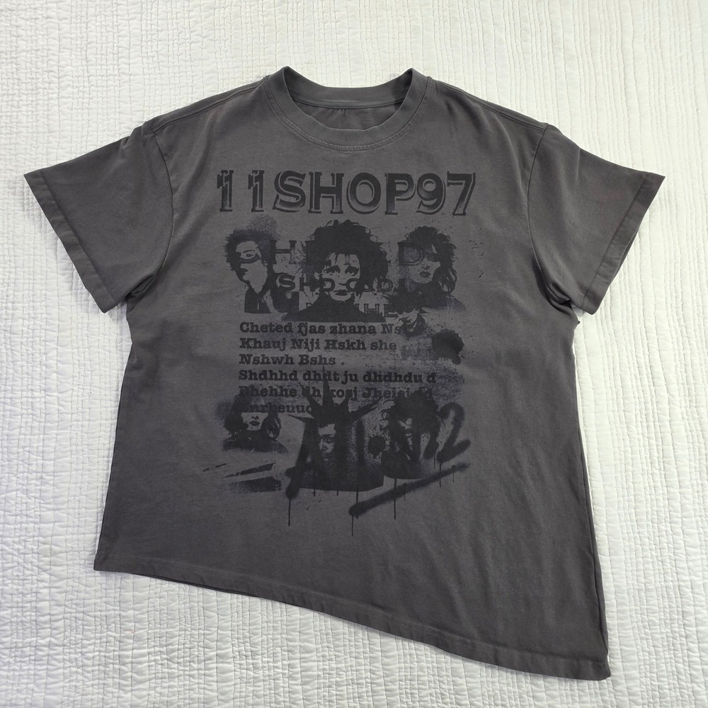 11SHOP97 Deconstructed Harajuku Streetwear Top Grunge Buckle Accent L Japanese